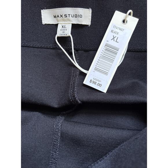 NEW Max Studio Pull On Ponte Knit Pants Womens XL Black Pull On Stretch Timeless - Picture 8 of 10
